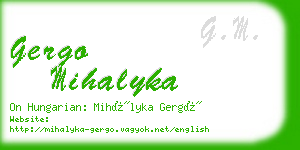 gergo mihalyka business card